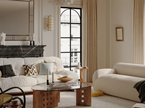 Living Room 65 3D Model