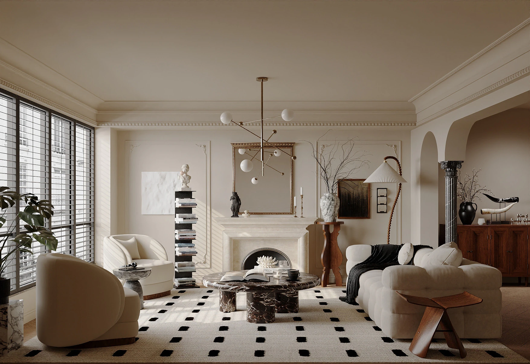 Living Room 66 3D Model .c4d .max .obj .3ds .fbx .stl .blend