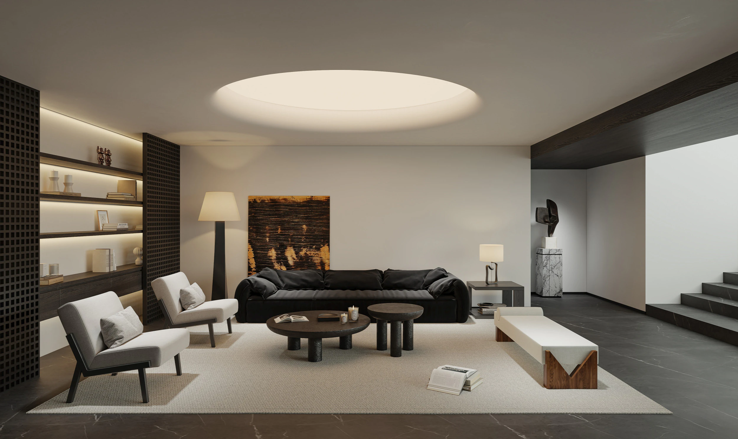 Living Room 76 3D Model .c4d .max .obj .3ds .fbx .stl .blend 