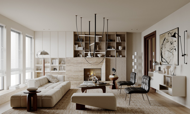 Living Room 77 3D Model .c4d .max .obj .3ds .fbx .stl .blend 
