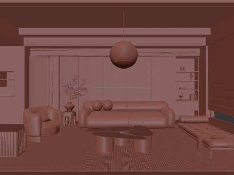 Living Room 79 3D Model