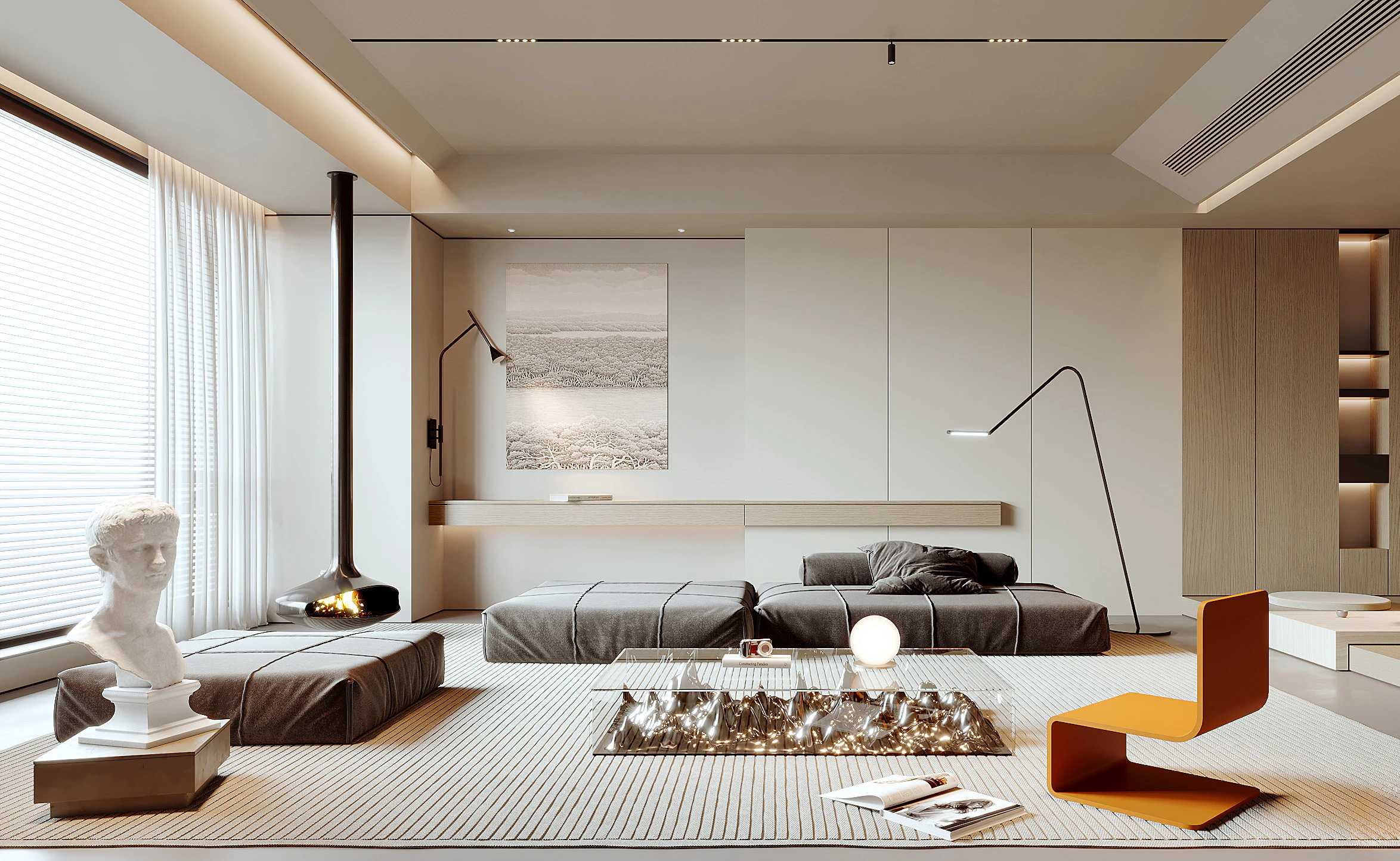 Living Room 83 3D Model .c4d .max .obj .3ds .fbx .stl .blend 