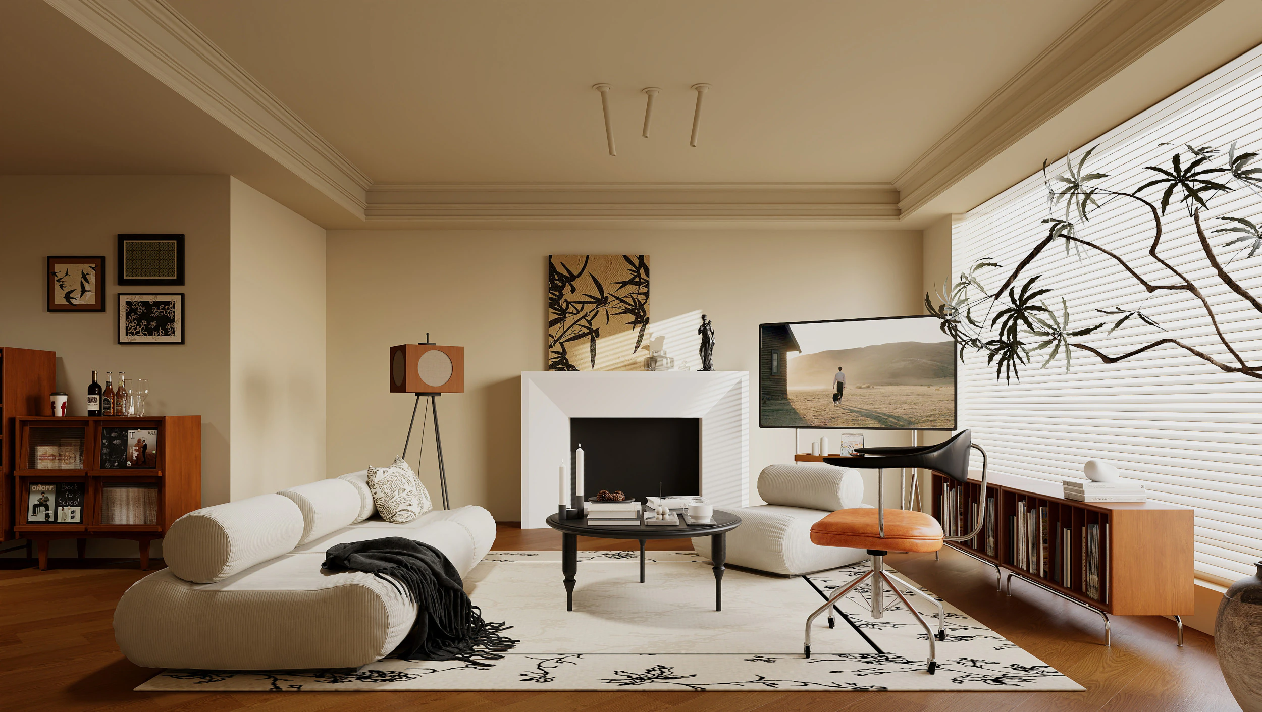 Living Room 86 3D Model .c4d .max .obj .3ds .fbx .stl .blend 