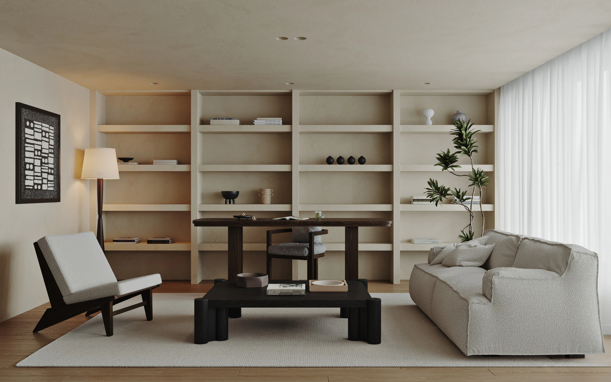 Living Room 90 3D Model .c4d .max .obj .3ds .fbx .stl .blend 