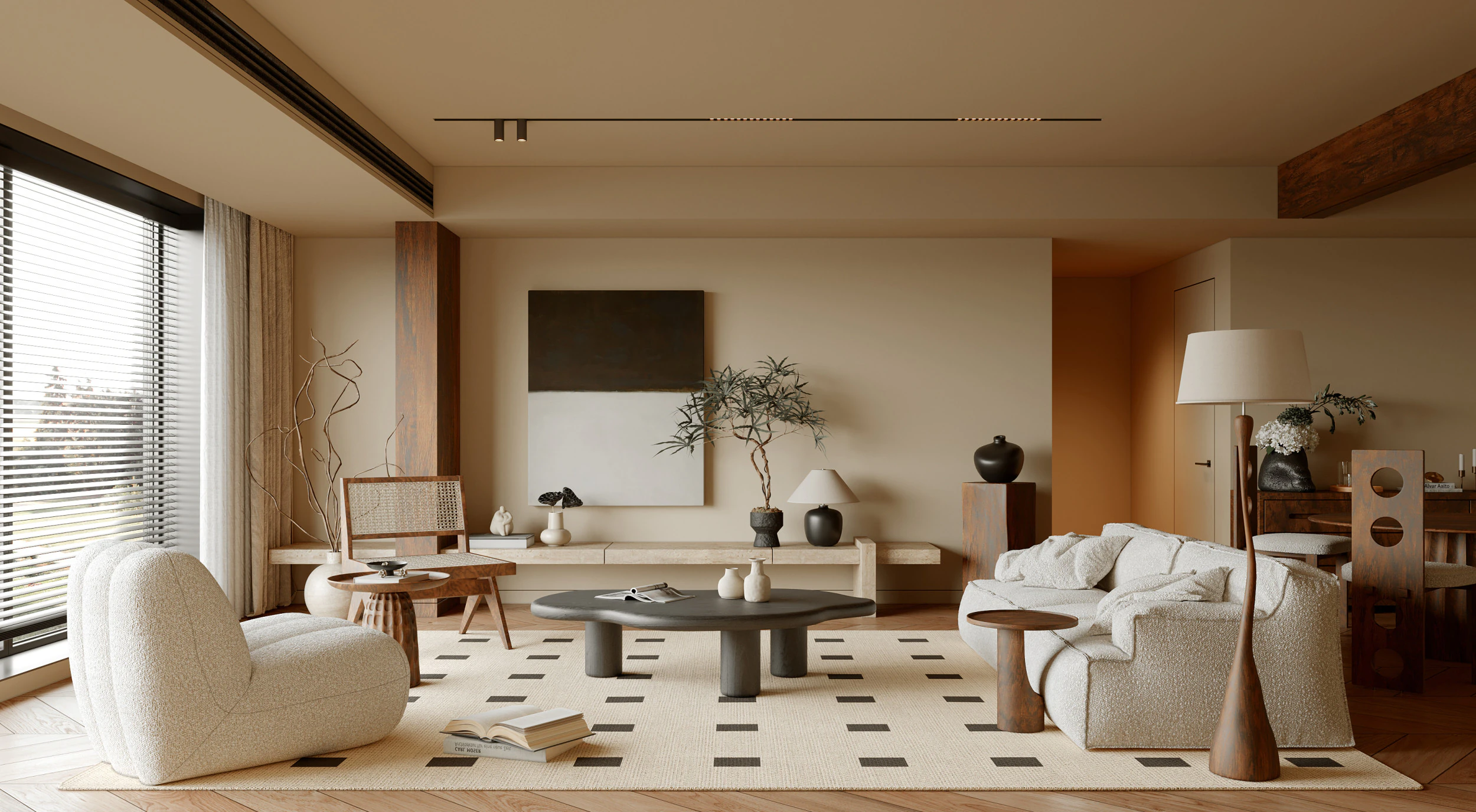 Living Room 91 3D Model .c4d .max .obj .3ds .fbx .stl .blend 