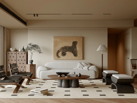 リビングルーム92 3Dモデル