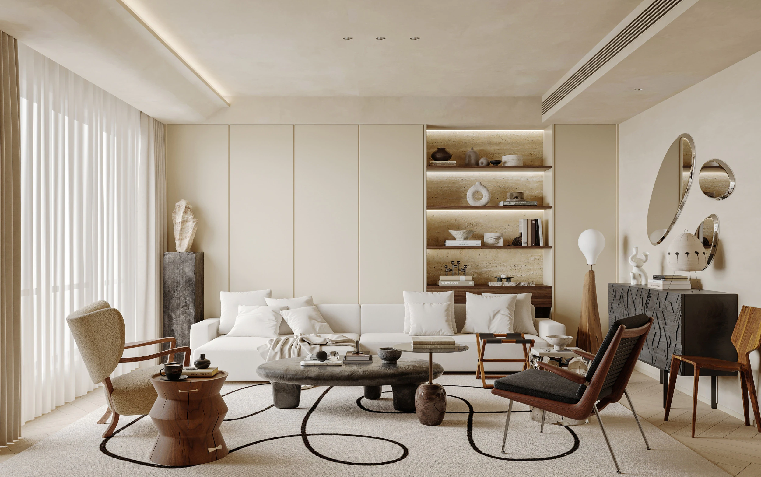 Living Room 93 3D Model .c4d .max .obj .3ds .fbx .stl .blend