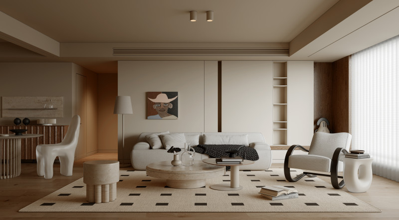 Living Room 96 3D Модель .c4d .max .obj .3ds .fbx .stl .blend 