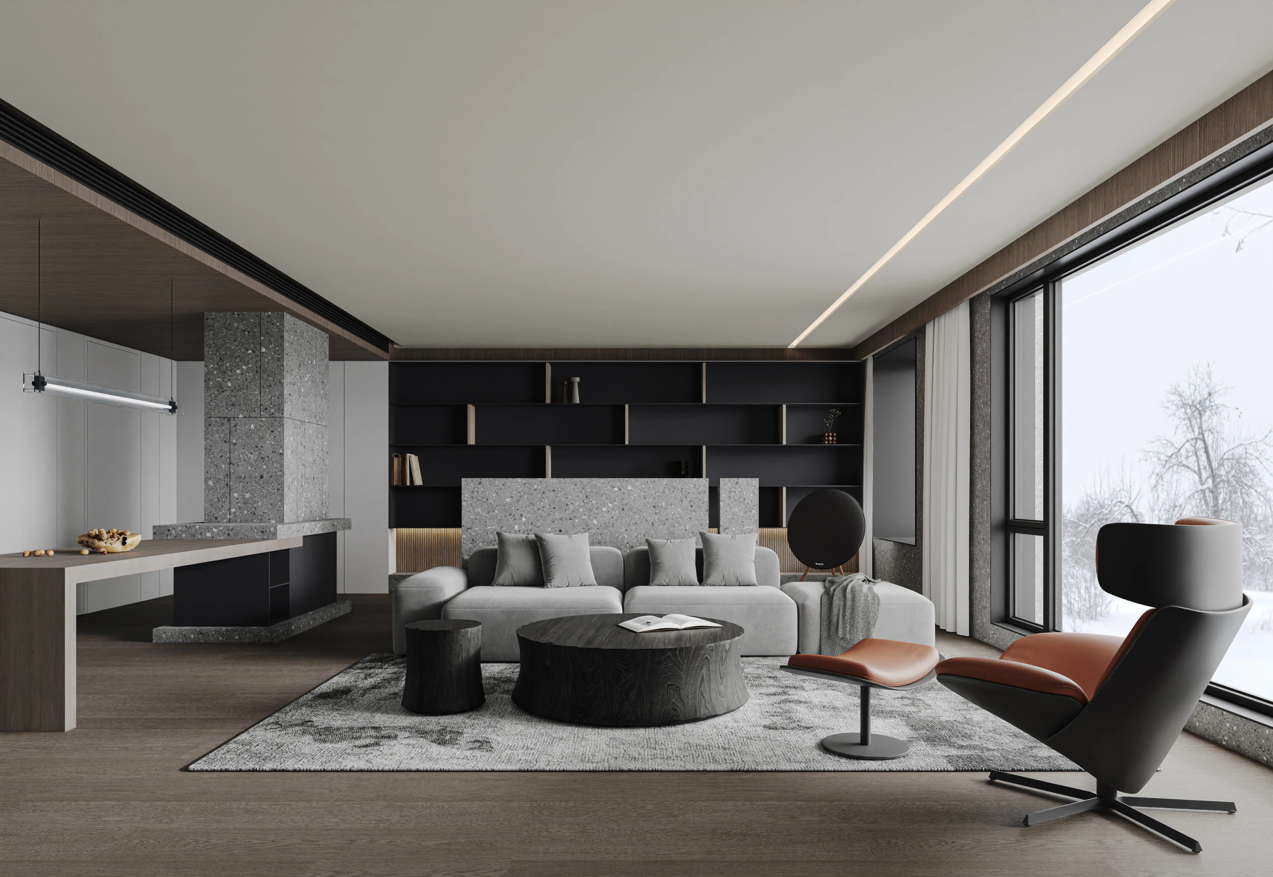 Living Room 98 3D Model .c4d .max .obj .3ds .fbx .stl .blend