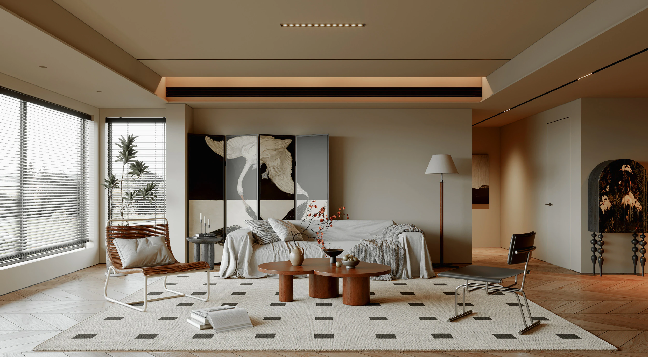 Living Room 100 3D Model .c4d .max .obj .3ds .fbx .stl .blend