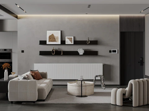 Гостиная и столовая 102 3D Модель