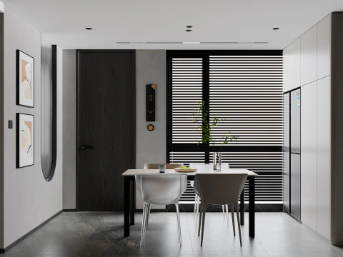 Living Room and Dining Room 102 3D Model
