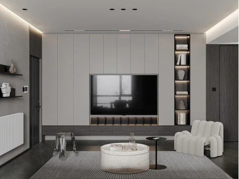 Living Room and Dining Room 102 3D Model
