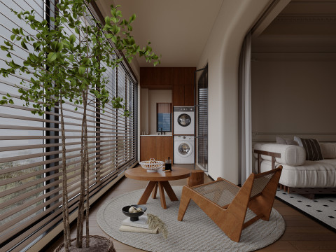 Living room and balcony 146 3Dモデル
