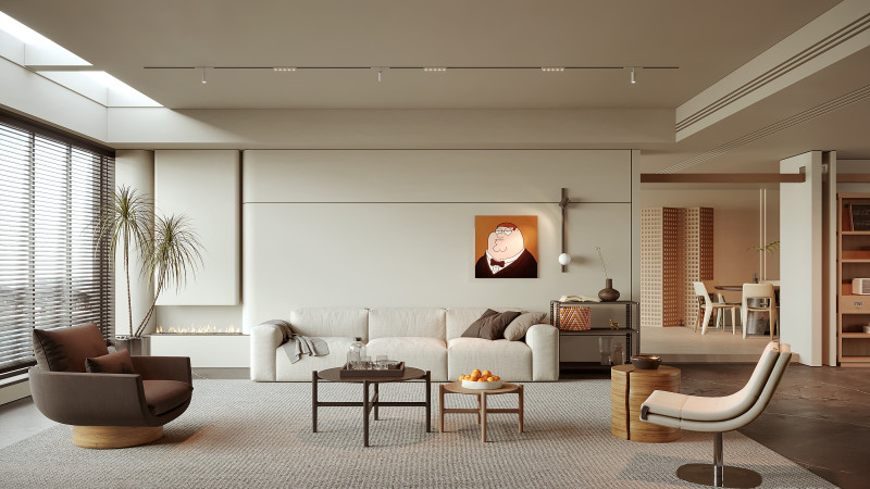 Living room 155 3D 模型 .c4d .max .obj .3ds .fbx .stl .blend