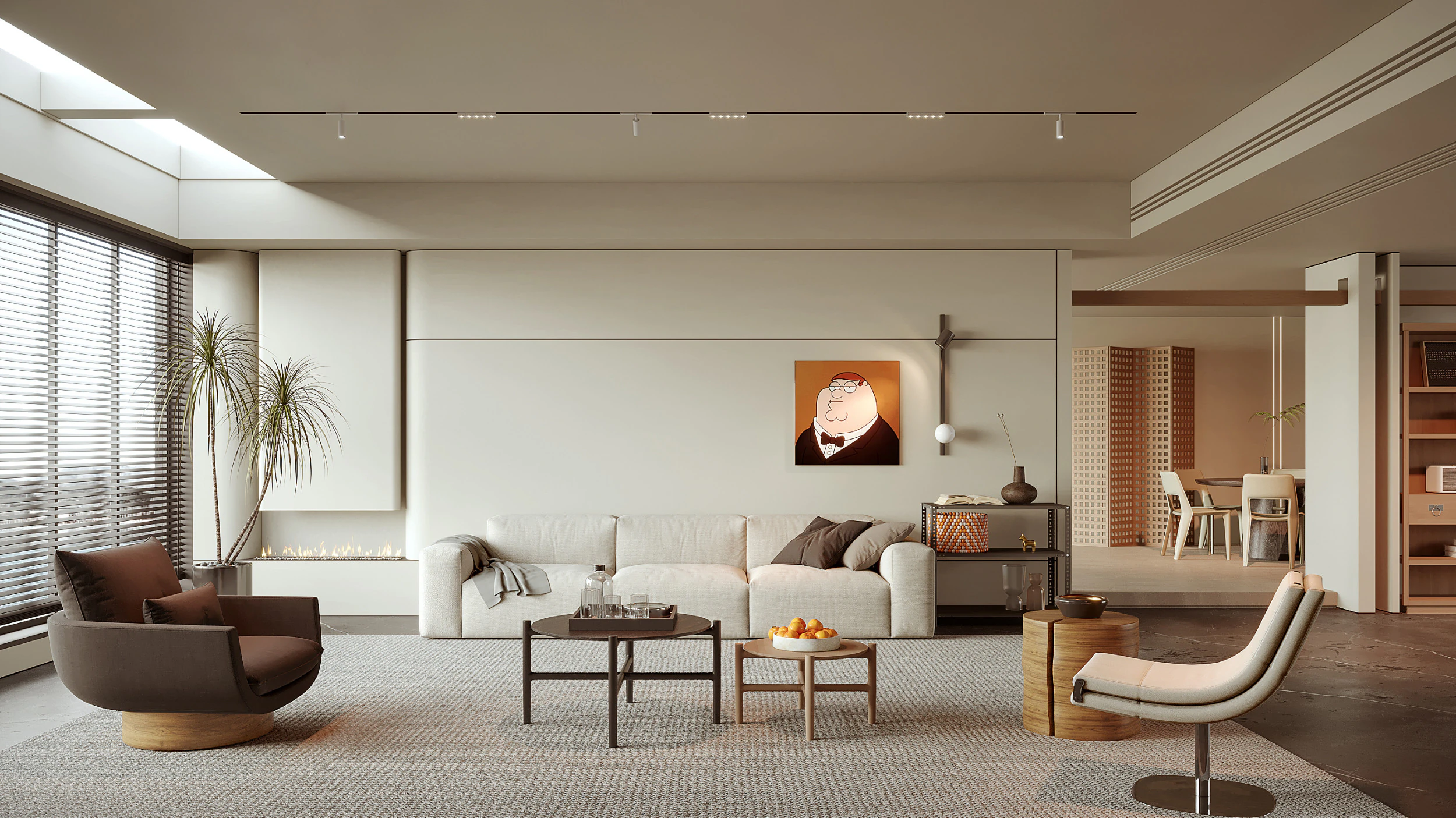 Living room 155 3D Model .c4d .max .obj .3ds .fbx .stl .blend 