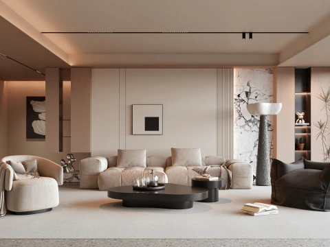 लिविंग रूम 166 3D मॉडल