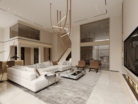 Living Room 180 3D Model