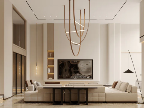 Living Room 180 3D Model
