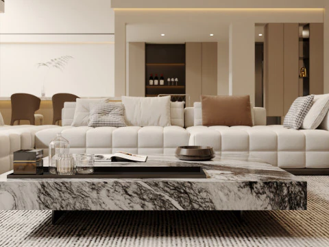 Living Room 180 3D Model