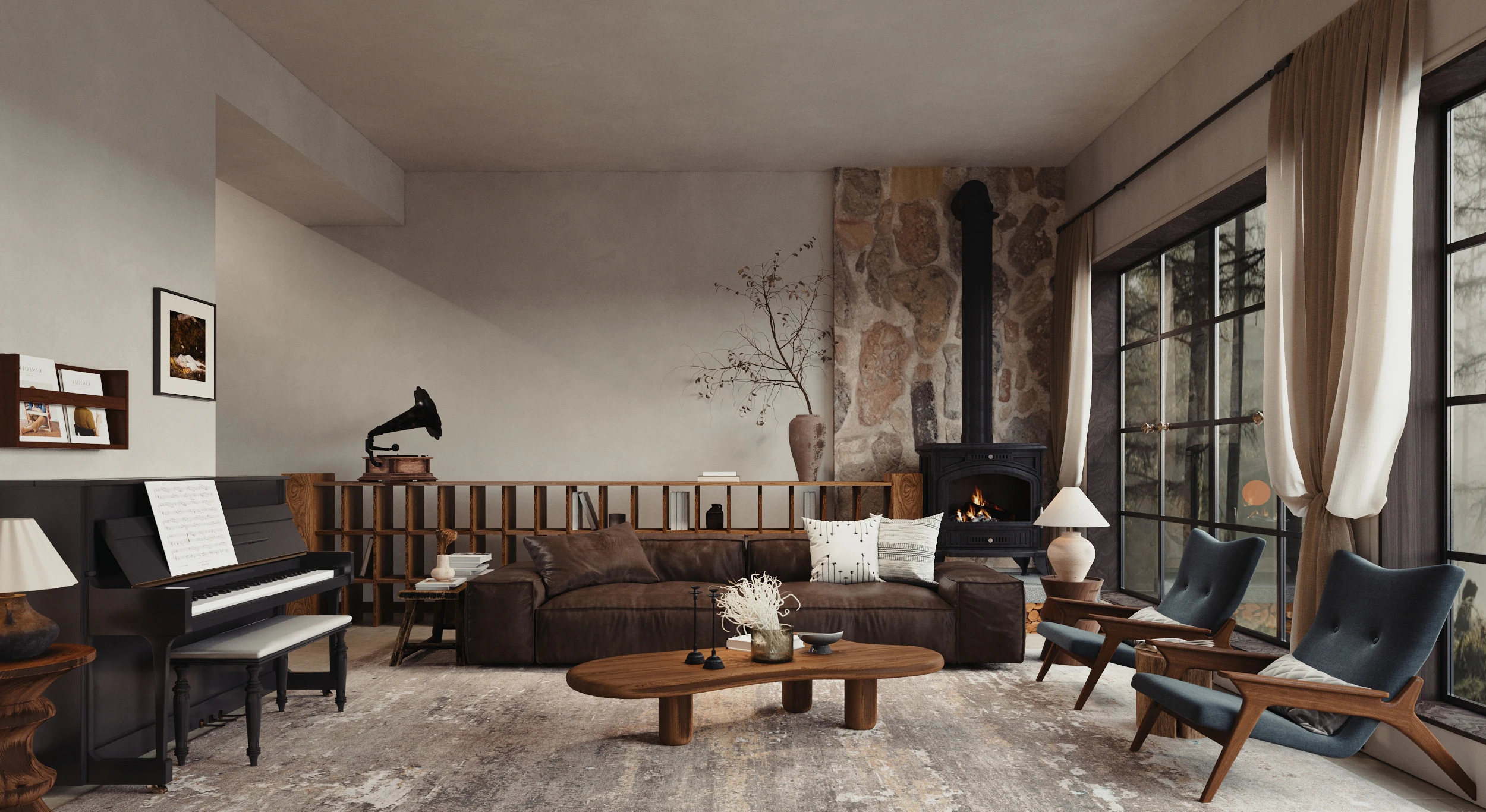 Living Room 191 3D Model .c4d .max .obj .3ds .fbx .stl .blend 