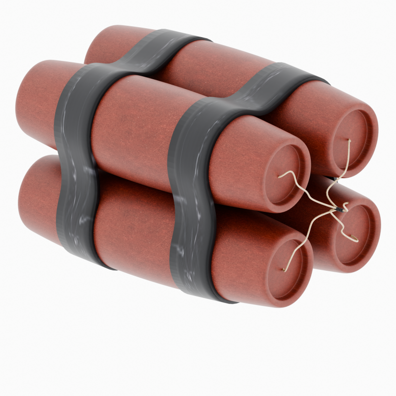Pack of dynamite 3D Model .c4d .max .obj .3ds .fbx .stl .blend 