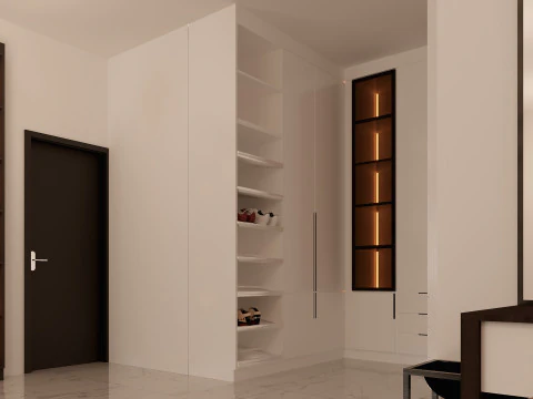 BEDROOM TV UNIT BED AND WARDROBE 3D Model