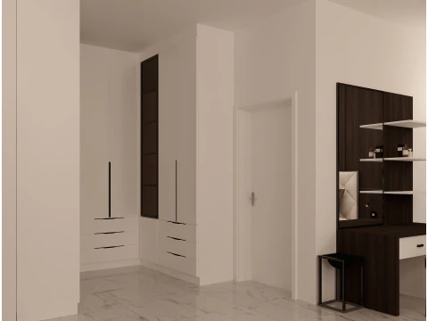 BEDROOM TV UNIT BED AND WARDROBE 3D Model