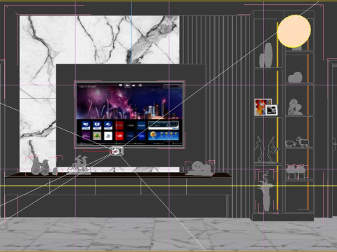 BEDROOM TV UNIT BED AND WARDROBE 3Dモデル