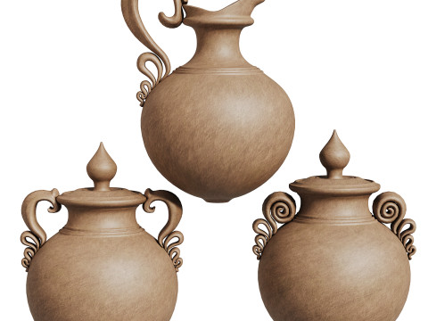 TimeSpin vase set Model 3D