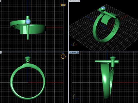 A100-9-ring 3D Print Model
