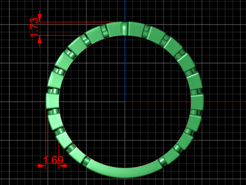 A100-20-ring 3Dプリントモデル