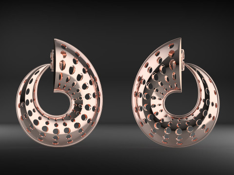 A100-23-earrings Modèles 3D en vedette