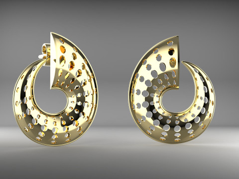 A100-23-earrings Modèles 3D en vedette