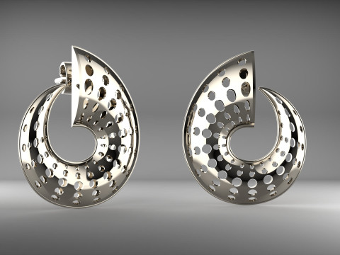 A100-23-earrings Modèles 3D en vedette