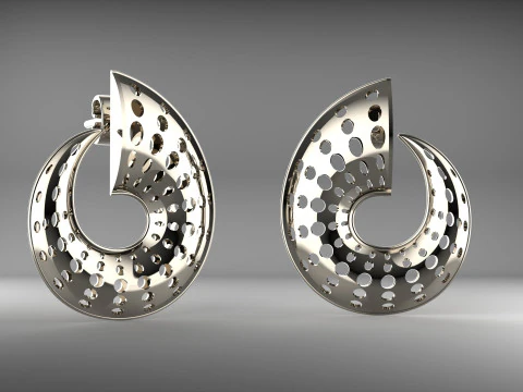A100-23-earrings 3D Print Model