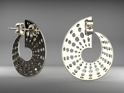 A100-23-earrings 3D Print Model