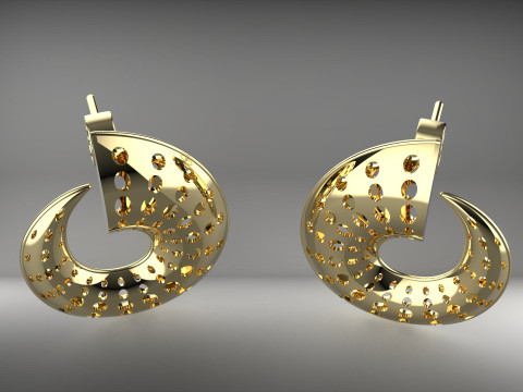 A100-23-earrings Modèles 3D en vedette