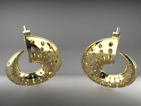 A100-23-earrings 3D Print Model