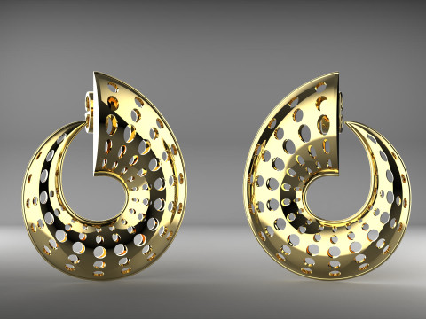 A100-23-earrings Modèles 3D en vedette