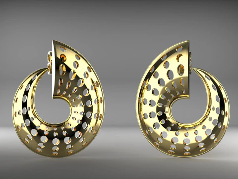 A100-23-earrings 3D Print Model