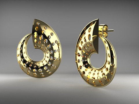 A100-23-earrings Modèles 3D en vedette