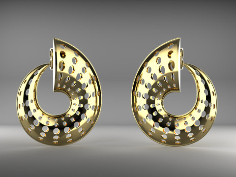 A100-23-earrings Modèles 3D en vedette