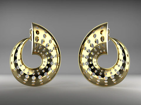 A100-23-earrings 3D Print Model