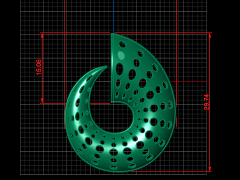 A100-23-earrings 3D Print Model