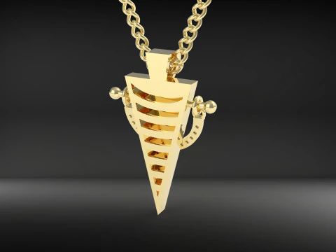 A100-2-ペンダント 3Dプリントモデル