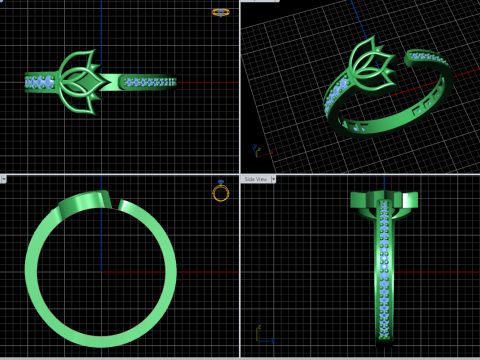 A100-41-rings Modello di stampa 3D