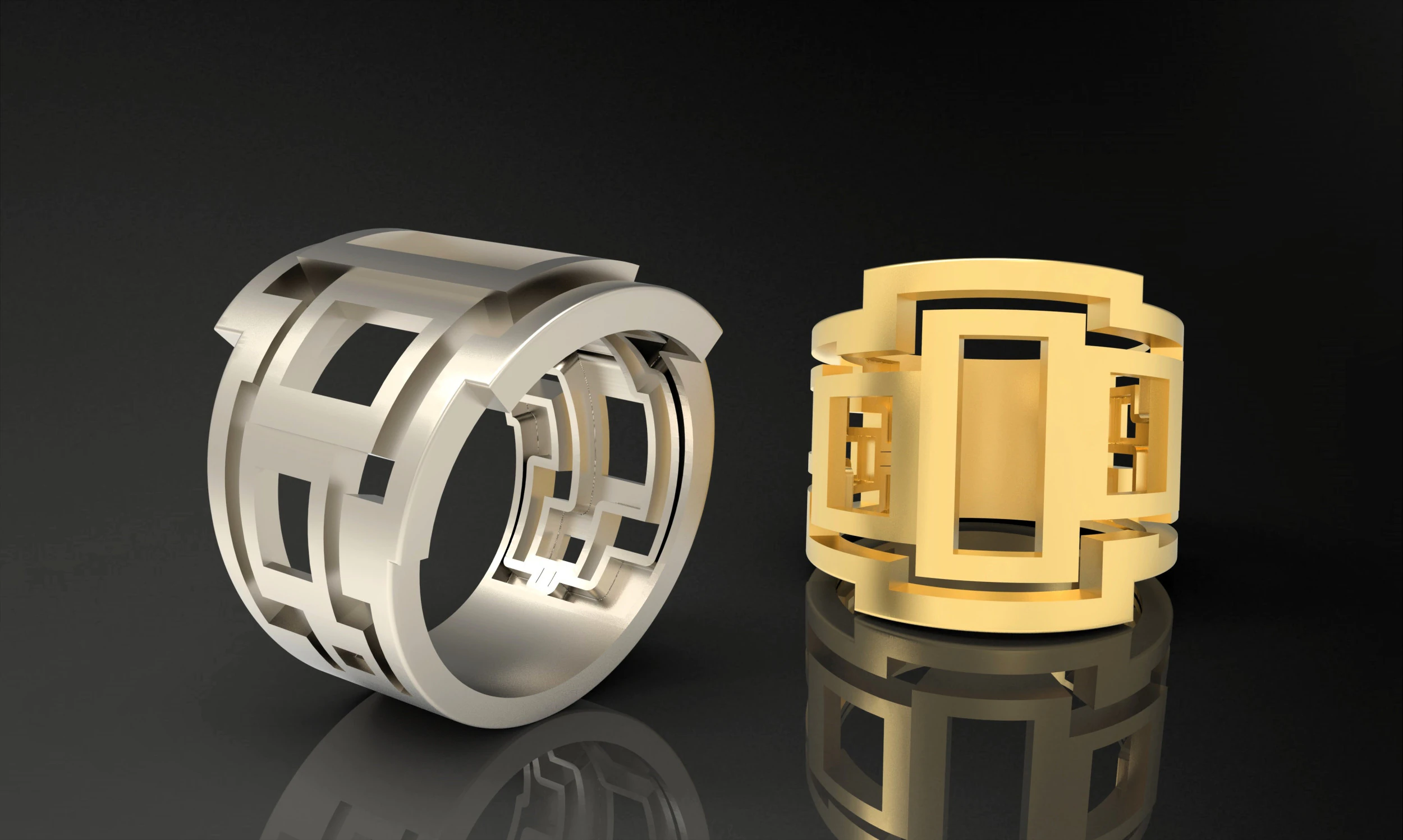 A100-45-rings 3D Print Model .c4d .max .obj .3ds .fbx .stl .blend 