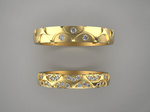 Couple wedding band ring -1 Modello di stampa 3D