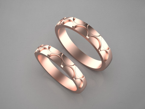 Couple wedding band ring -1 Modello di stampa 3D
